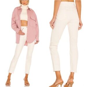 RE/DONE • 90s High Rise Ankle Crop Jeans Vintage White Denim Sz 25